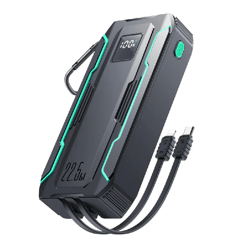 22.5W Power Banks with Dual Cables 10000mAh 2000mAh-Black With USB-A to Type-C 0.25m Cable-Black 22.5W Power Banks with Dual Cables 10000mAh 2000mAh-Black With USB-A to Type-C 0.25m Cable-Black