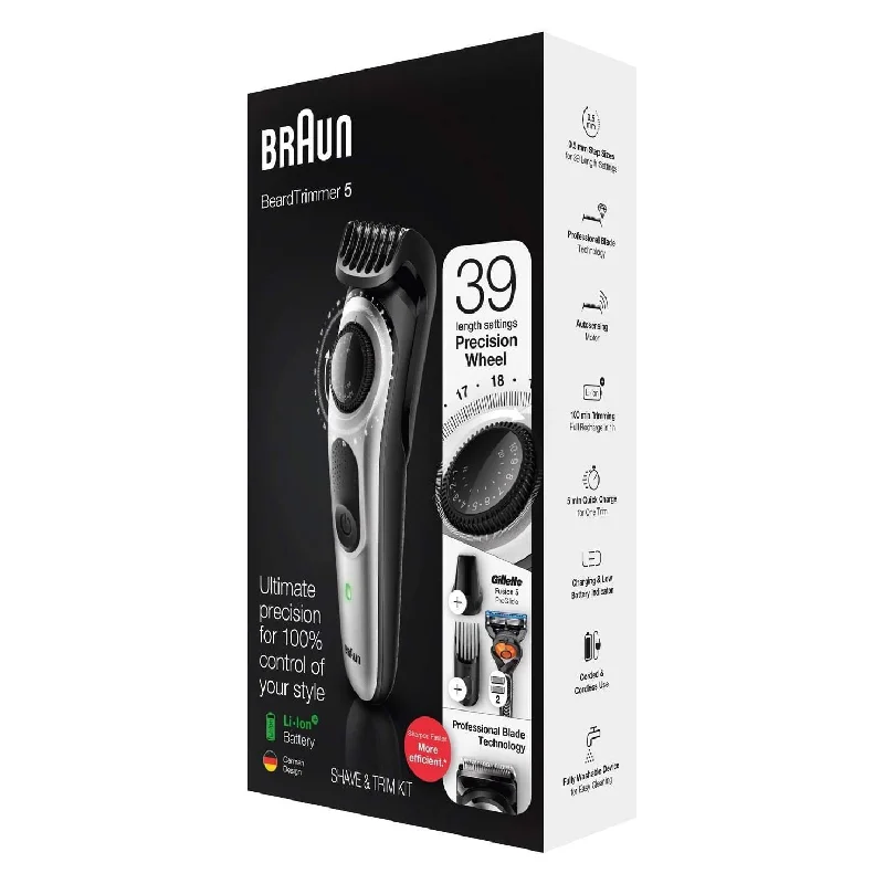 Braun BT5260 Men's Beard Trimmer w/ Gillette ProGlide Razor and 3 Attachments