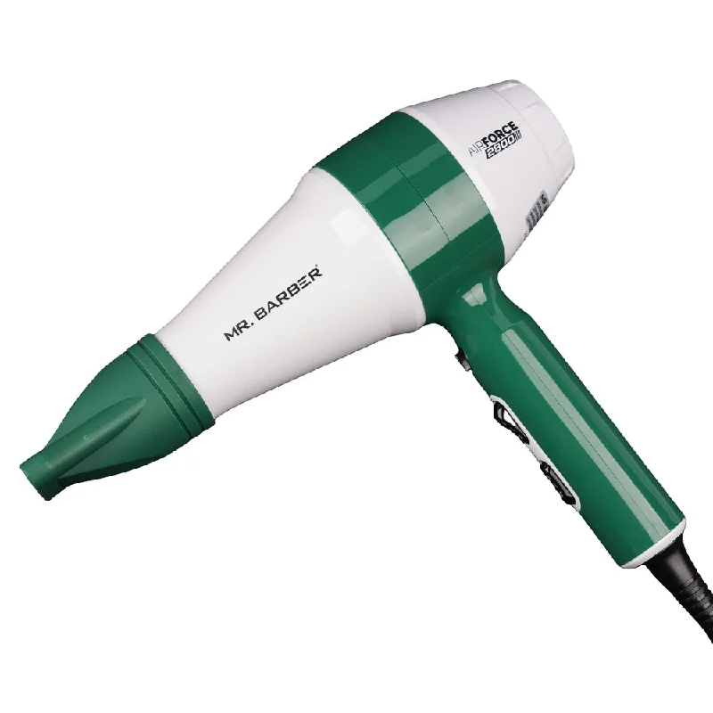 Mr. Barber AirForce 2800 Hair Dryer (Green & White) - 1 Unit