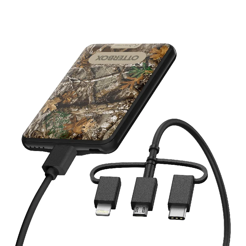 Otterbox 5,000 mAh 3-in-1 Portable Power Bank Mobile Charging Kit - Black (Realtree Edge) - 15-12098 Otterbox 5,000 mAh 3-in-1 Portable Power Bank Mobile Charging Kit - Black (Realtree Edge) - 15-12098