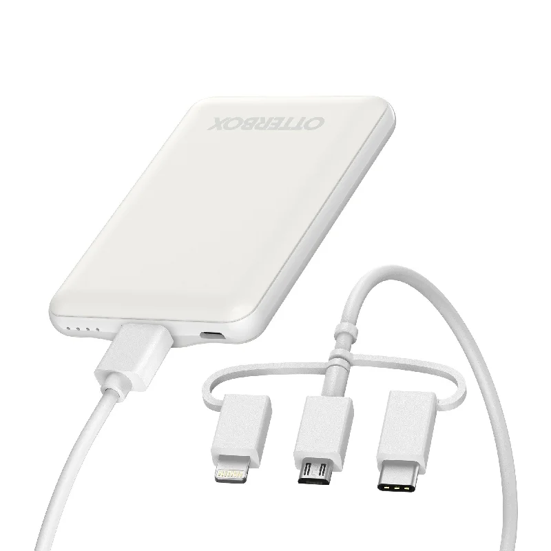 Otterbox 5,000 mAh 3-in-1 Portable Power Bank Mobile Charging Kit - White - 15-12040
