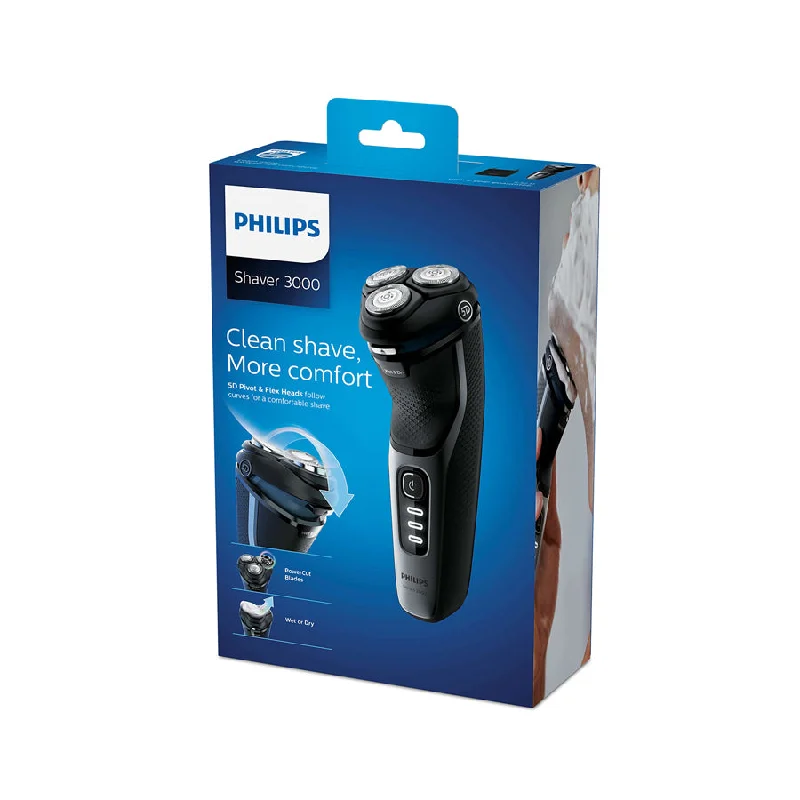 Philips Wet & Dry Electric Shaver S3000 Black