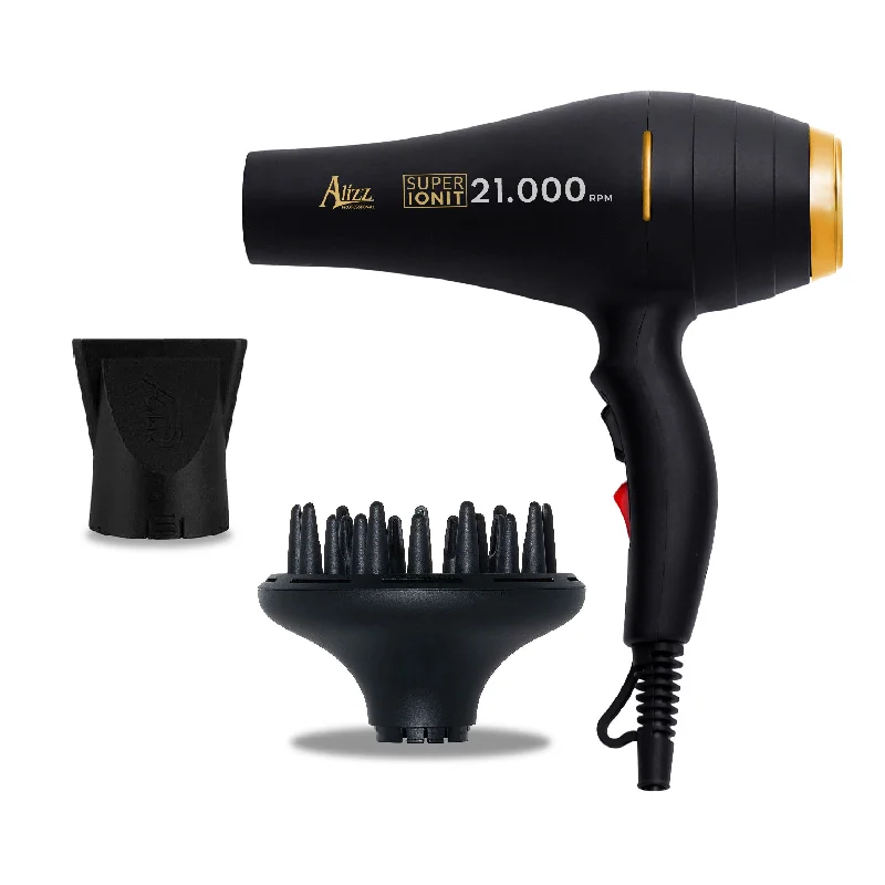 SUPER IONIT 21,000 BLACK MIDNIGHT HAIR DRYER WITH DIFFUSER