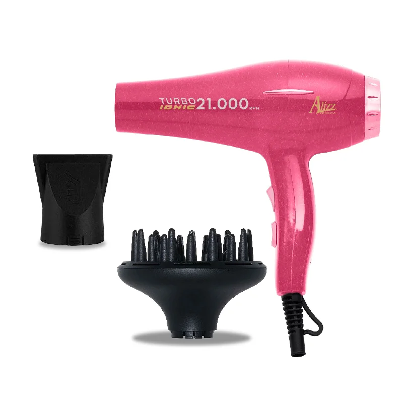 TURBO IONIC HAIR DRYER 21,000 ROSE WITH DIFFUSER