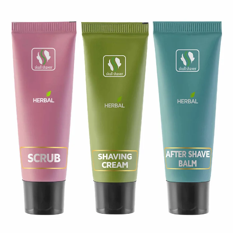 Herbal Balm, Scrub, and Shaving Cream Travel Kit