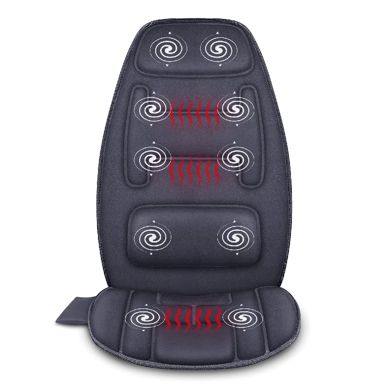 Vibration Back Massage Seat Cushion with Heat & Memory Foam Support Pad -126