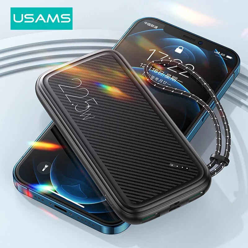 USAMS 10000mAh Power Bank 22.5W Fast Charging Portable Charging External Battery Charger Pack Powerbank For Samsung iPhone Huawei Xiaomi USAMS 10000mAh Power Bank 22.5W Fast Charging Portable Charging External Battery Charger Pack Powerbank For Samsung iPhone Huawei Xiaomi