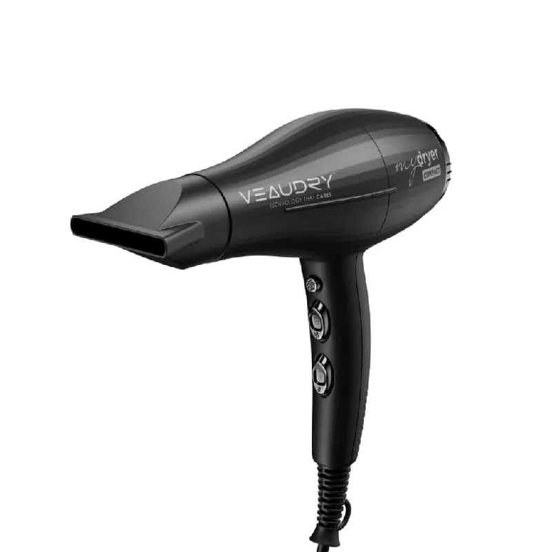 Veaudry myDryer Black Compact Pro Hairdryer - Salon Results at Home