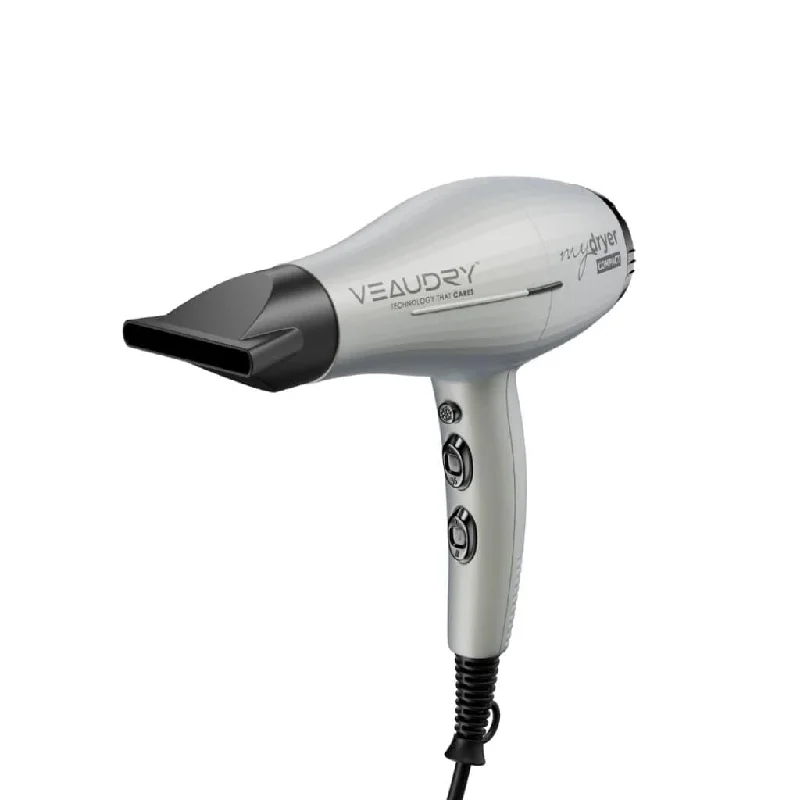 Veaudry myDryer White Compact Pro Hairdryer for Salon-Quality Results