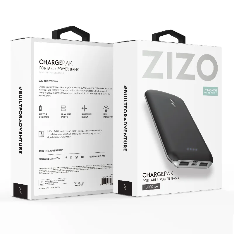 Zizo Charge Pak Power Bank 10,000 MAH